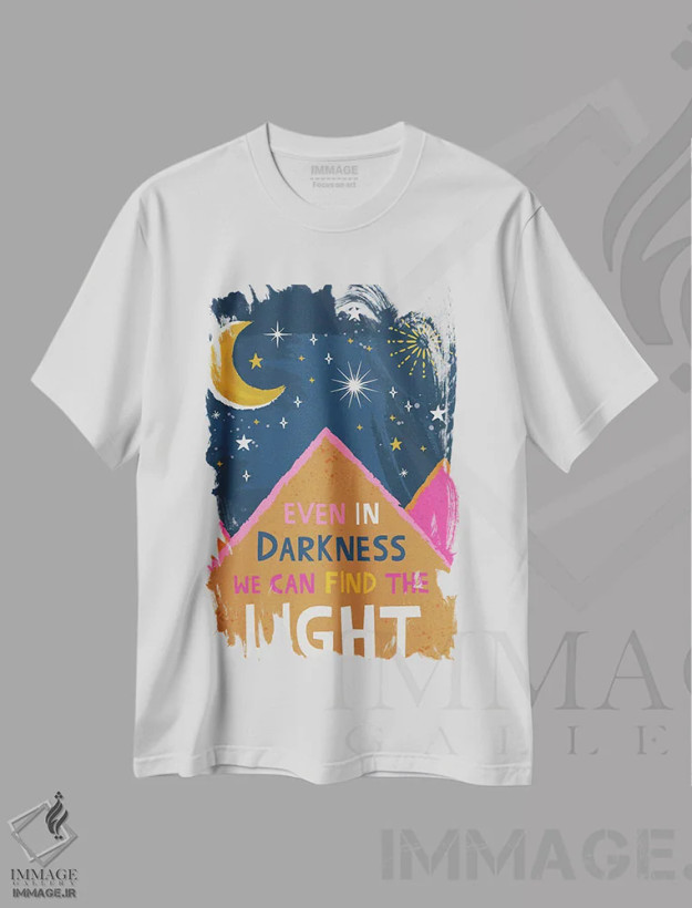 تیشرت سفید طرح دار – تیشرت تایپوگرافی ,نور را پیدا کن اثر لیزا پری فروشگاه ایماژ