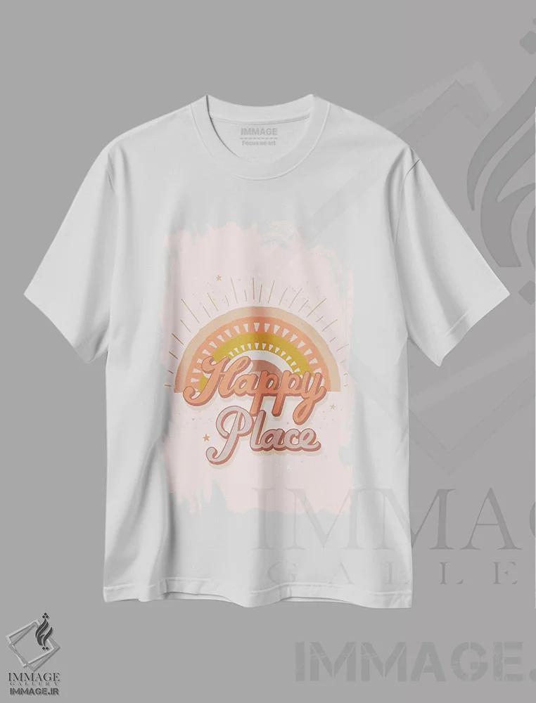 تیشرت سفید طرح دار – تیشرت تایپوگرافی ,جای شاد اثر لیزا پری immage.ir