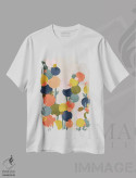 تیشرت سفید طرح دار – تیشرت انتزاعی ,جریان طبیعی اثر لیزا پری فروشگاه ایماژ