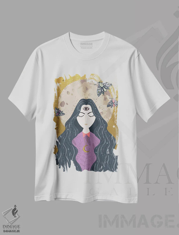 تیشرت سفید طرح دار – تیشرت هنری ,راهنمای روحی دو اثر لیزا پری فروشگاه ایماژ