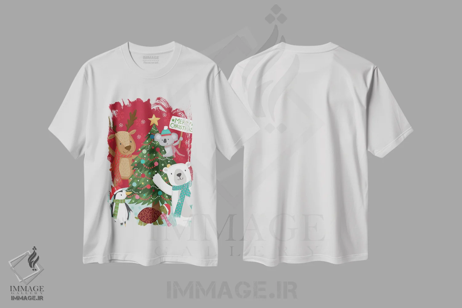 تیشرت سفید طرح دار – تیشرت کریسمس ,کریسمس مبارک اثر لیزا پری immage.ir