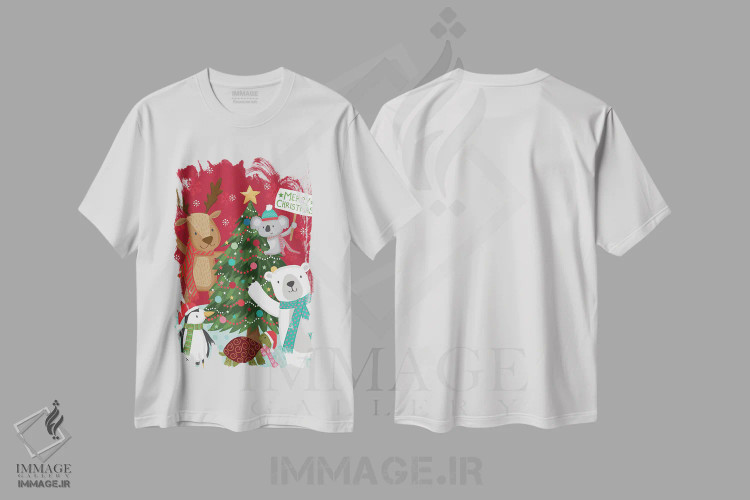 تیشرت سفید طرح دار – تیشرت کریسمس ,کریسمس مبارک اثر لیزا پری immage.ir