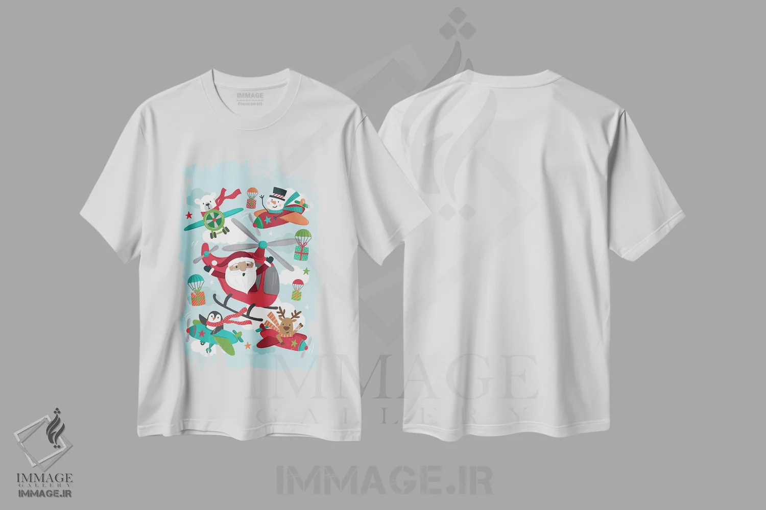 تیشرت سفید طرح دار – تیشرت کریسمس ,شادی کریسمس اثر لیزا پری immage.ir