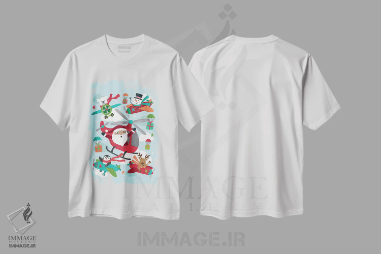 تیشرت سفید طرح دار – تیشرت کریسمس ,شادی کریسمس اثر لیزا پری immage.ir