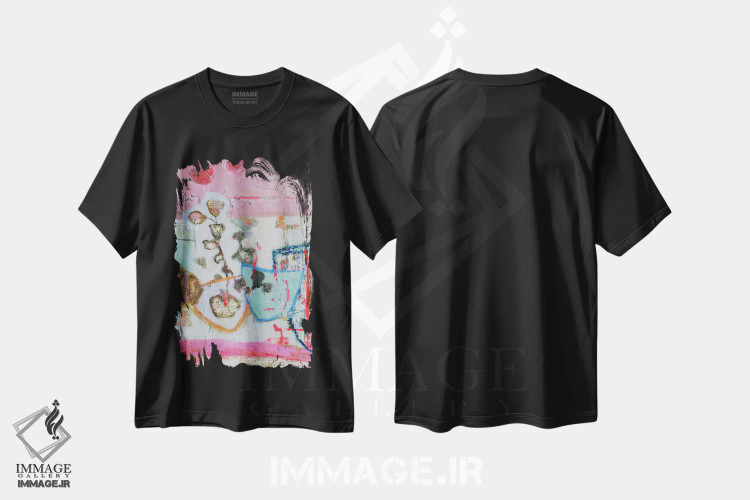 تیشرت مشکی طرح دار – تیشرت گلدار ,طبیعت بی جان صورتی اثر آندریا لوپز فروشگاه ایماژ