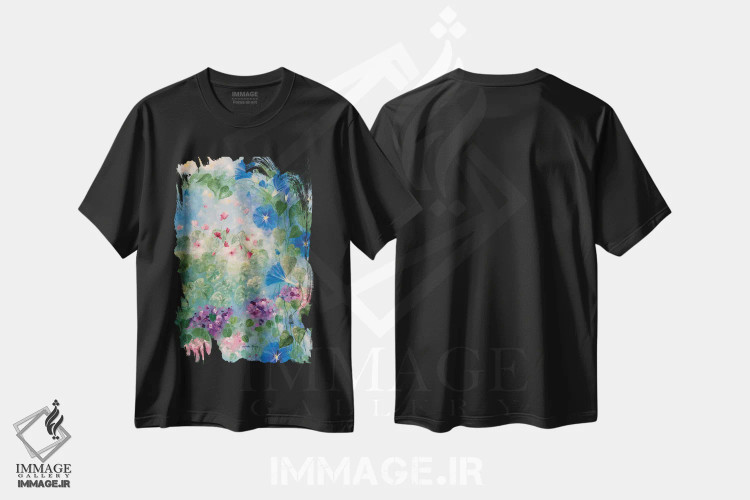 تیشرت مشکی طرح دار – تیشرت گلدار ,شکوفه صبحگاهی زودهنگام اثر لیندا راوچ فروشگاه ایماژ