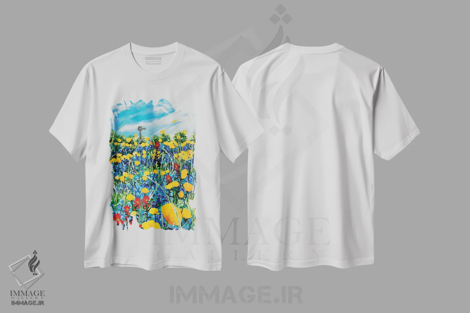 تیشرت سفید طرح دار – تیشرت طبیعت ,منطقه تپه ای اثر لیندا راوچ immage.ir