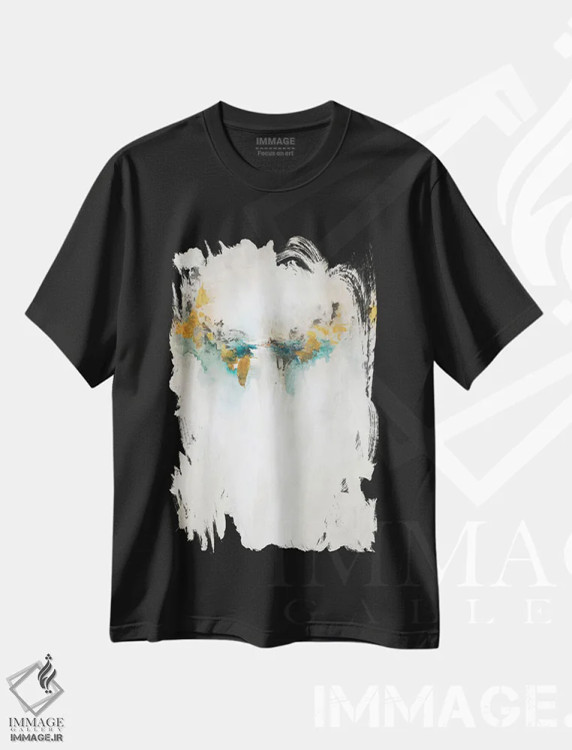 تیشرت مشکی طرح دار – تیشرت هنری ,آرامش اثر لیا ری immage.ir