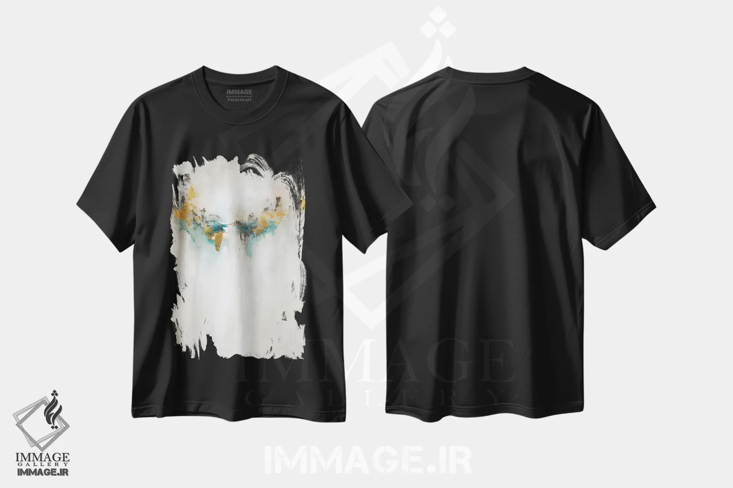 تیشرت مشکی طرح دار – تیشرت هنری ,آرامش اثر لیا ری immage.ir