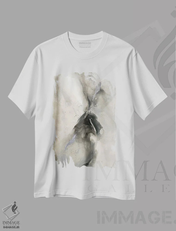 تیشرت سفید طرح دار – تیشرت مینیمال ,سرگردان اثر لیا ری immage.ir