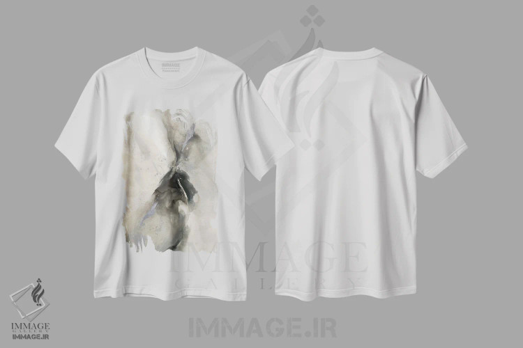 تیشرت سفید طرح دار – تیشرت مینیمال ,سرگردان اثر لیا ری immage.ir