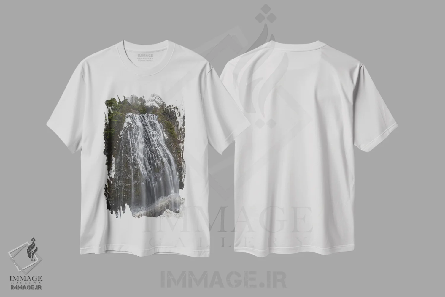 تیشرت سفید طرح دار – تیشرت طبیعت ,آبشار نارادا اثر لوئیس راث فروشگاه ایماژ