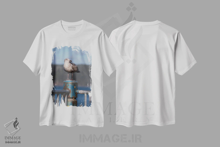 تیشرت سفید طرح دار – تیشرت دریایی ,پرتره مرغ دریایی اثر لوئیس راث فروشگاه ایماژ
