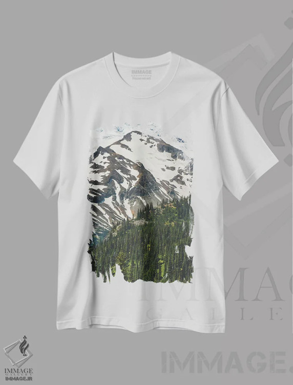 تیشرت سفید طرح دار – تیشرت طبیعت ,منظره پارک ملی اثر لوئیس راث immage.ir
