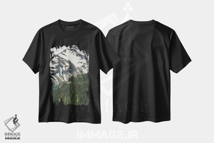 تیشرت مشکی طرح دار – تیشرت طبیعت ,منظره پارک ملی اثر لوئیس راث فروشگاه ایماژ