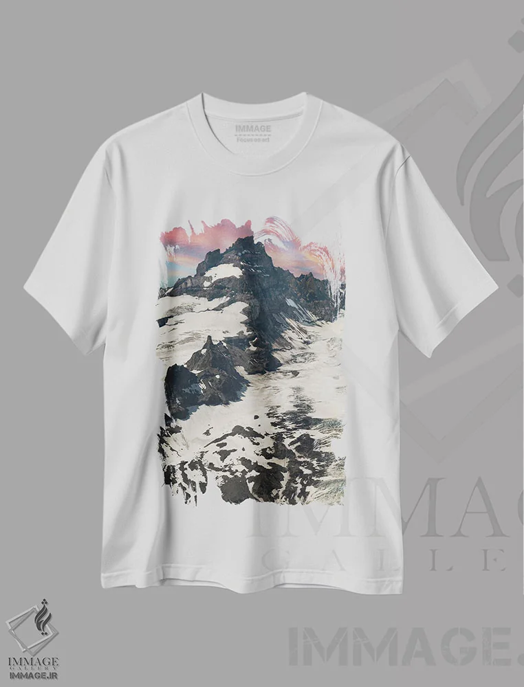 تیشرت سفید طرح دار – تیشرت طبیعت ,طلوع خورشید بر تاهومای کوچک اثر لوئیس راث immage.ir