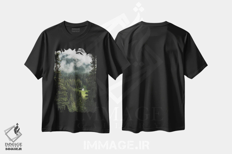تیشرت مشکی طرح دار – تیشرت طبیعت ,تنها یک نگاه کوتاه اثر لوئیس راث فروشگاه ایماژ