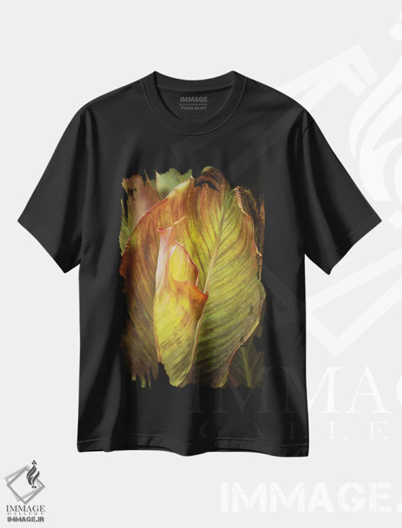 تیشرت مشکی طرح دار – تیشرت گیاهی ,آتش درون ما می سوزد اثر لوئیس راث immage.ir