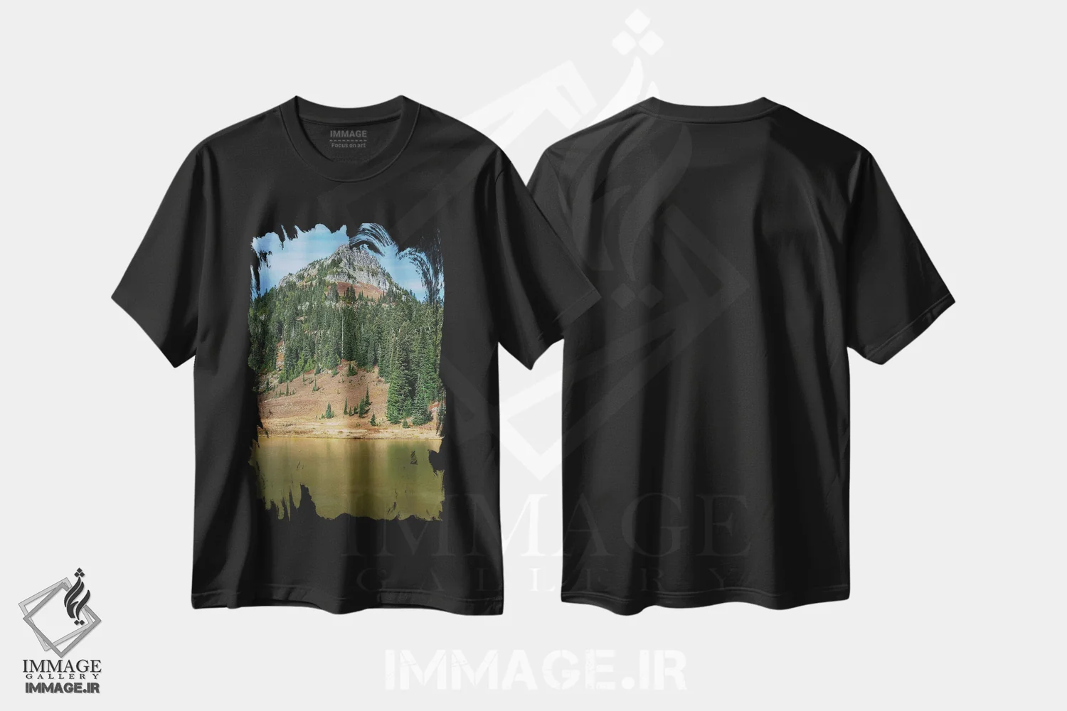 تیشرت مشکی طرح دار – تیشرت طبیعت ,درخشش طلایی دریاچه تیپسو اثر لوئیس راث فروشگاه ایماژ