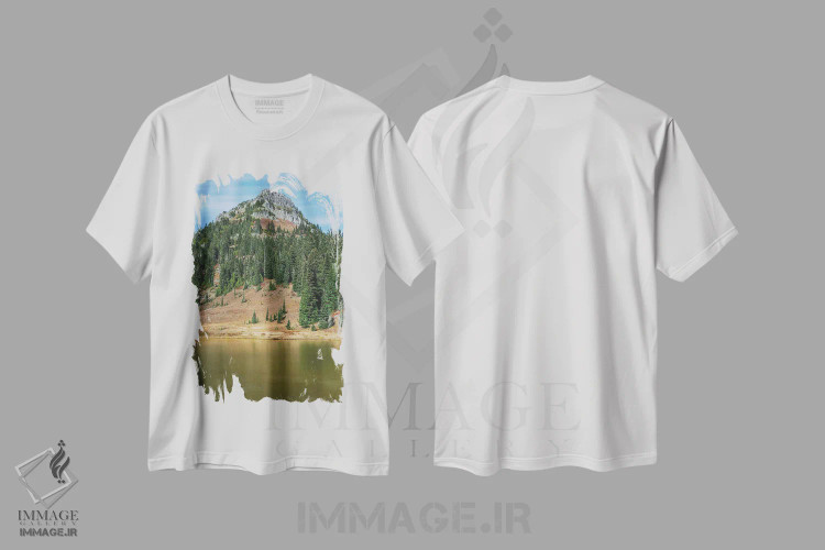 تیشرت سفید طرح دار – تیشرت طبیعت ,درخشش طلایی دریاچه تیپسو اثر لوئیس راث immage.ir