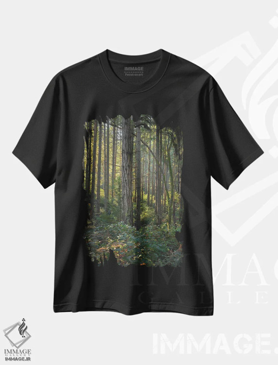 تیشرت مشکی طرح دار – تیشرت طبیعت ,نفوذ نور اثر لوئیس راث فروشگاه ایماژ