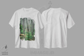 تیشرت سفید طرح دار – تیشرت جنگل ,رشد بلندبالا اثر لوئیس راث فروشگاه ایماژ