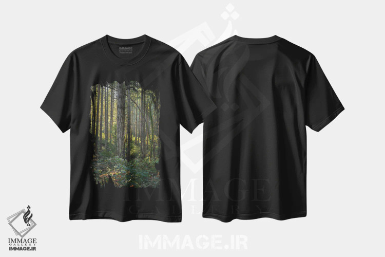تیشرت مشکی طرح دار – تیشرت طبیعت ,نفوذ نور اثر لوئیس راث فروشگاه ایماژ