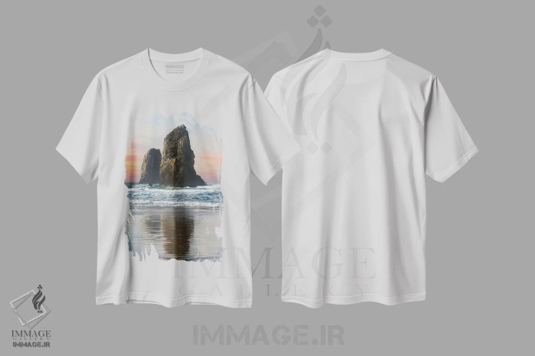 تیشرت سفید طرح دار – تیشرت ساحلی ,در آغوش گرفتن اثر لوئیس راث فروشگاه ایماژ