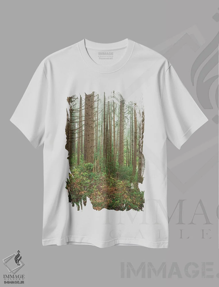 تیشرت سفید طرح دار – تیشرت جنگل ,یادداشت آرام اثر لوئیس راث فروشگاه ایماژ