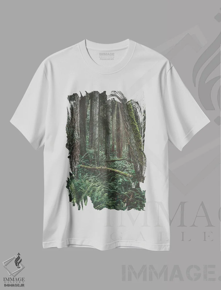 تیشرت سفید طرح دار – تیشرت طبیعت ,فراتر رفتن اثر لوئیس راث فروشگاه ایماژ