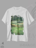 تیشرت سفید طرح دار – تیشرت طبیعت ,نهر اسرارآمیز اثر لوئیس راث فروشگاه ایماژ