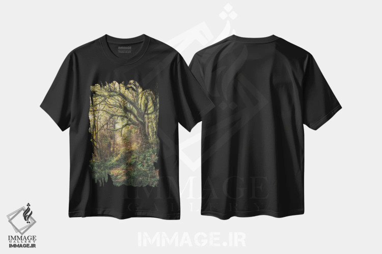 تیشرت مشکی طرح دار – تیشرت طبیعت ,درخشش هایی از فراز نور اثر لوئیس راث فروشگاه ایماژ