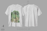 تیشرت سفید طرح دار – تیشرت طبیعت گردی ,گامی در گذر زمان اثر لوئیس راث immage.ir