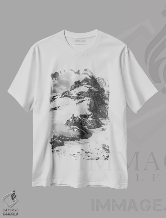 تیشرت سفید طرح دار – تیشرت سیاه و سفید ,در میان ابرها اثر لوئیس راث فروشگاه ایماژ
