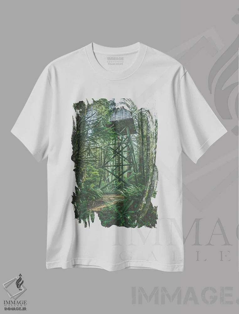 تیشرت سفید طرح دار – تیشرت معماری ,برج آب بلز اثر لوئیس راث immage.ir