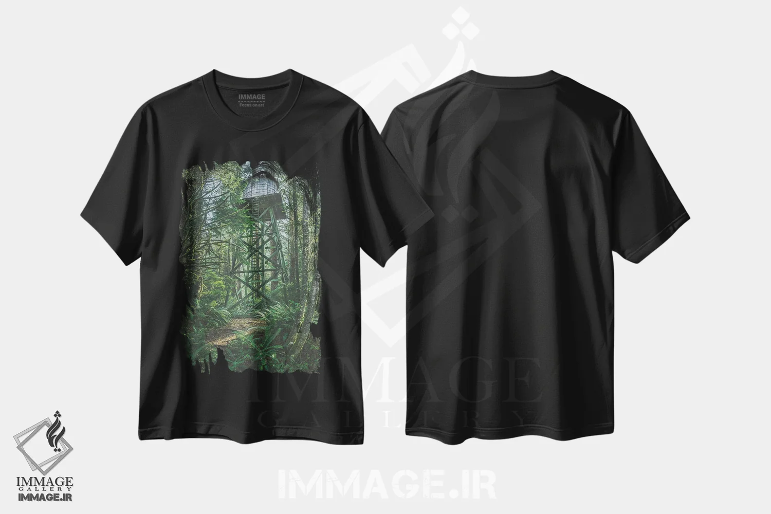 تیشرت مشکی طرح دار – تیشرت معماری ,برج آب بلز اثر لوئیس راث فروشگاه ایماژ