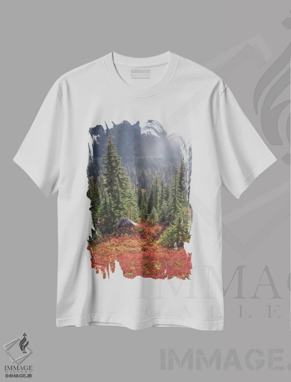 تیشرت سفید طرح دار – تیشرت طبیعت ,نور خود را بیاب اثر لوئیس راث immage.ir