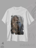 تیشرت سفید طرح دار – تیشرت حیوانات ,نگاه گوریل نقره پشت اثر لوئیس راث فروشگاه ایماژ