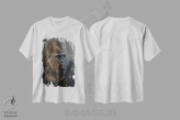 تیشرت سفید طرح دار – تیشرت حیوانات ,نگاه گوریل نقره پشت اثر لوئیس راث فروشگاه ایماژ
