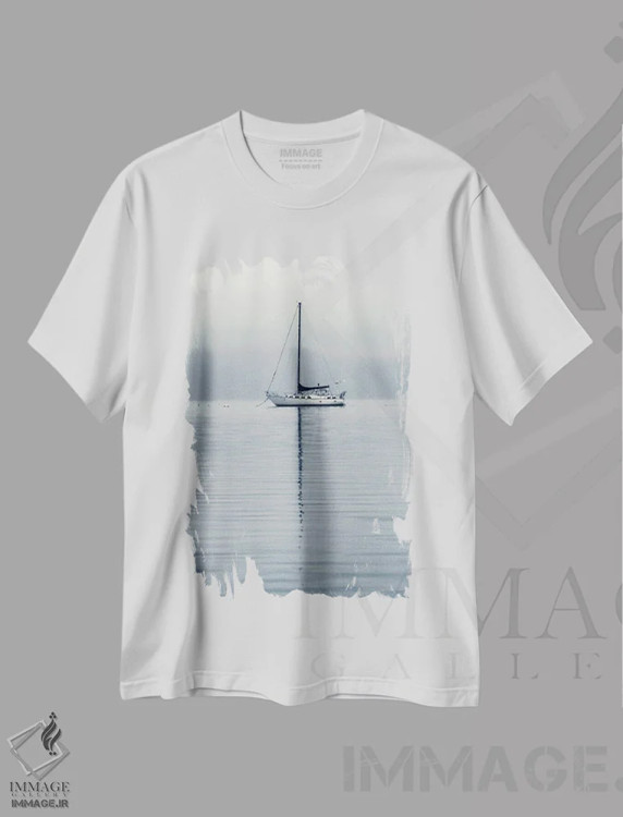تیشرت سفید طرح دار – تیشرت طبیعت ,نشستن تنها اثر لوئیس راث immage.ir
