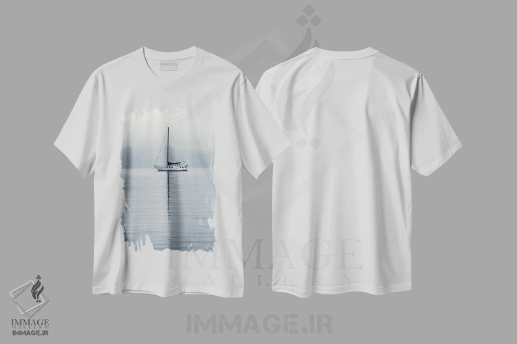 تیشرت سفید طرح دار – تیشرت طبیعت ,نشستن تنها اثر لوئیس راث immage.ir
