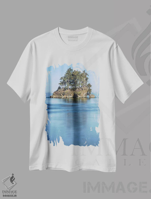 تیشرت سفید طرح دار – تیشرت طبیعت ,تانگ پوینت اثر لوئیس راث فروشگاه ایماژ