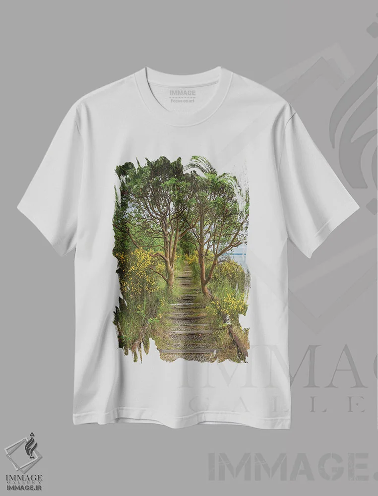 تیشرت سفید طرح دار – تیشرت طبیعت ,بازپس گرفته شده توسط طبیعت اثر لوئیس راث فروشگاه ایماژ