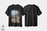 تیشرت مشکی طرح دار – تیشرت منظره ,افق صخره ای و ناهموار اثر لوئیس راث immage.ir