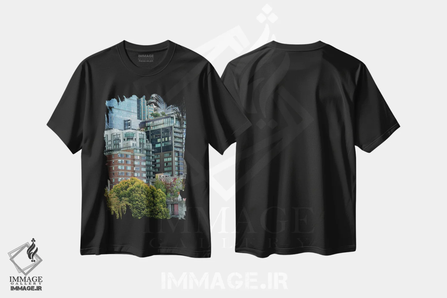تیشرت مشکی طرح دار – تیشرت شهری ,طبیعت شهری اثر لوئیس راث immage.ir