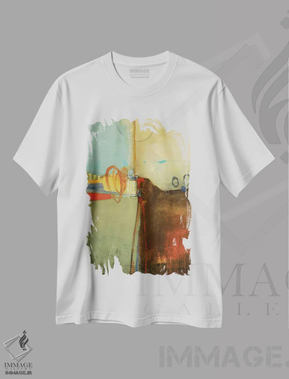 تیشرت سفید طرح دار – تیشرت انتزاعی ,زمانی برای تغییر اثر لیزا ریجرز فروشگاه ایماژ