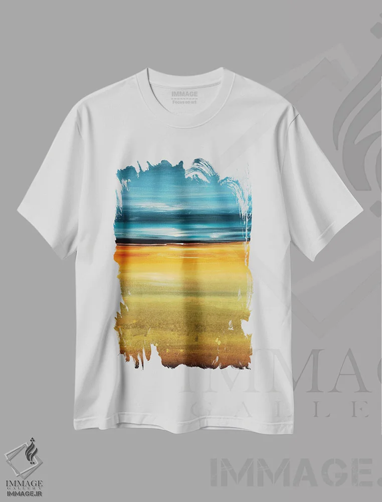 تیشرت سفید طرح دار – تیشرت منظره ,زمان ایستاده است اثر لیزا ریجرز فروشگاه ایماژ
