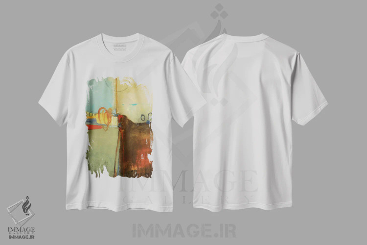 تیشرت سفید طرح دار – تیشرت انتزاعی ,زمانی برای تغییر اثر لیزا ریجرز فروشگاه ایماژ
