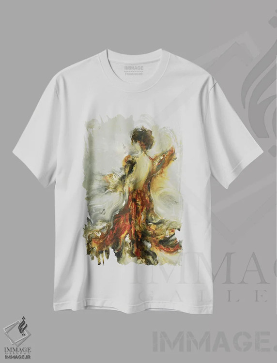 تیشرت سفید طرح دار – تیشرت رقص ,اوله اثر لیزا ریجرز فروشگاه ایماژ