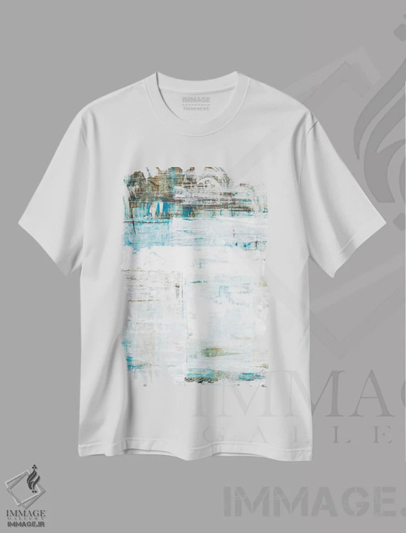 تیشرت سفید طرح دار – تیشرت طبیعت ,شیشه های ساحلی اثر لیز جاردین immage.ir